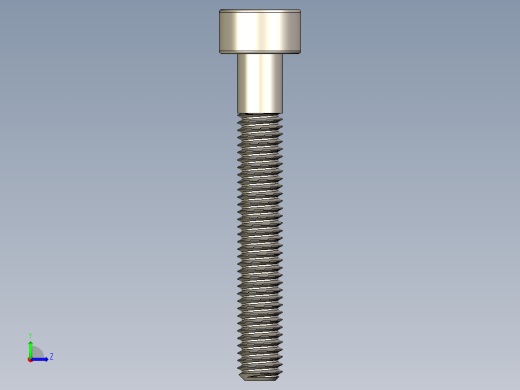 Screw_DIN_912_M3x22_A2.STEP公制内六角螺钉左视缩略图