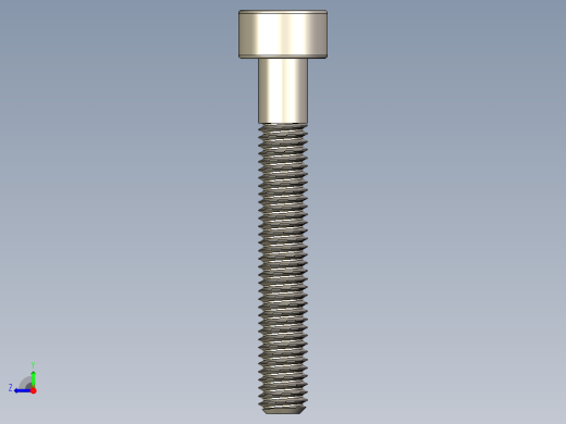 Screw_DIN_912_M3x22_A2.STEP公制内六角螺钉右视缩略图