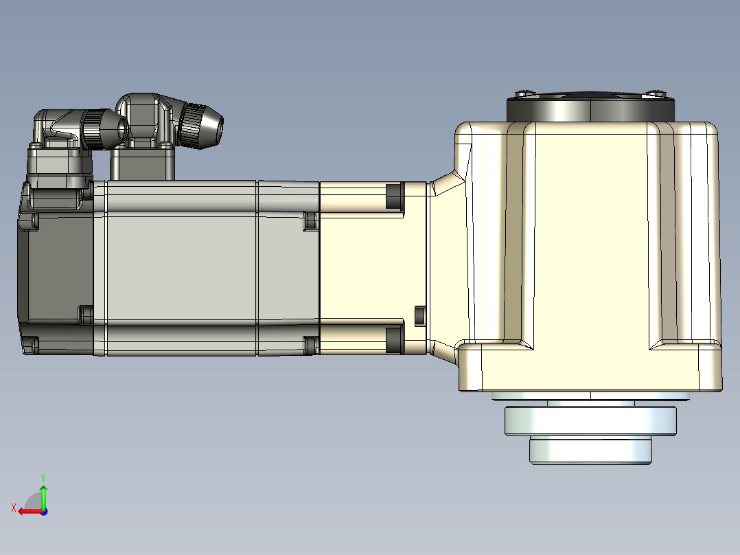 -MG直角法兰伺服减速电机90mrf1后视图