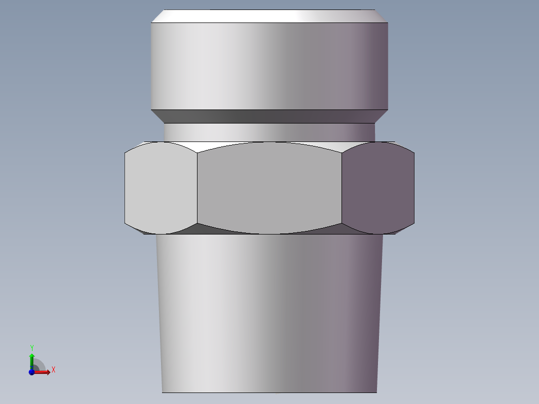 英制锥管螺纹直接头、1CT-18-06SP前视图