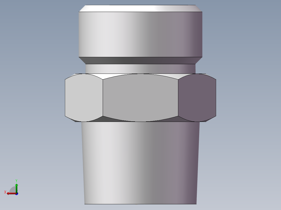 英制锥管螺纹直接头、1CT-18-06SP后视图