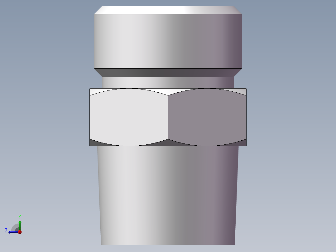 英制锥管螺纹直接头、1CT-18-06SP右视图