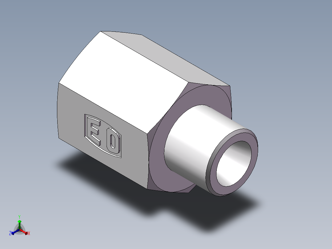 直通内螺纹接头、5CB-12-04正等轴测图