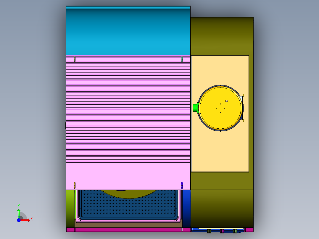 环保喷涂材料用的智能涂装滚喷机前视图