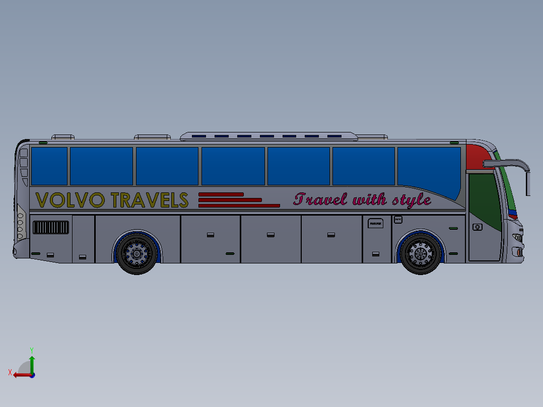 客车、公交车、沃尔沃9400后视图