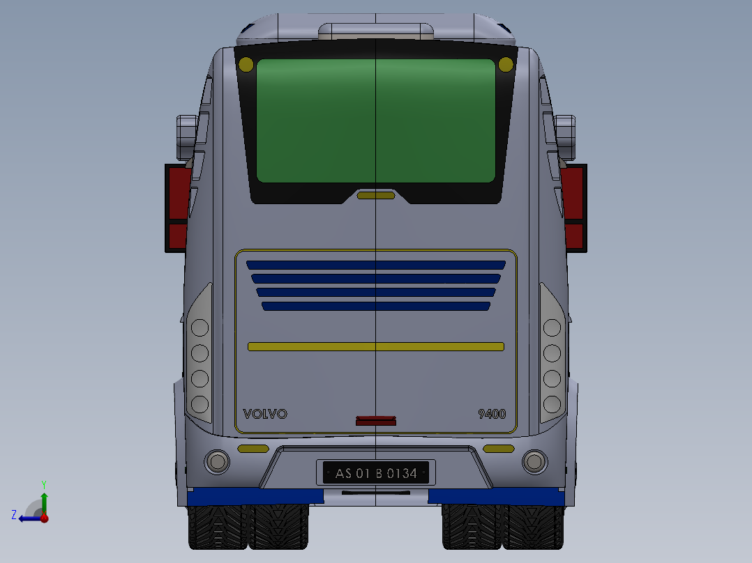 客车、公交车、沃尔沃9400右视图