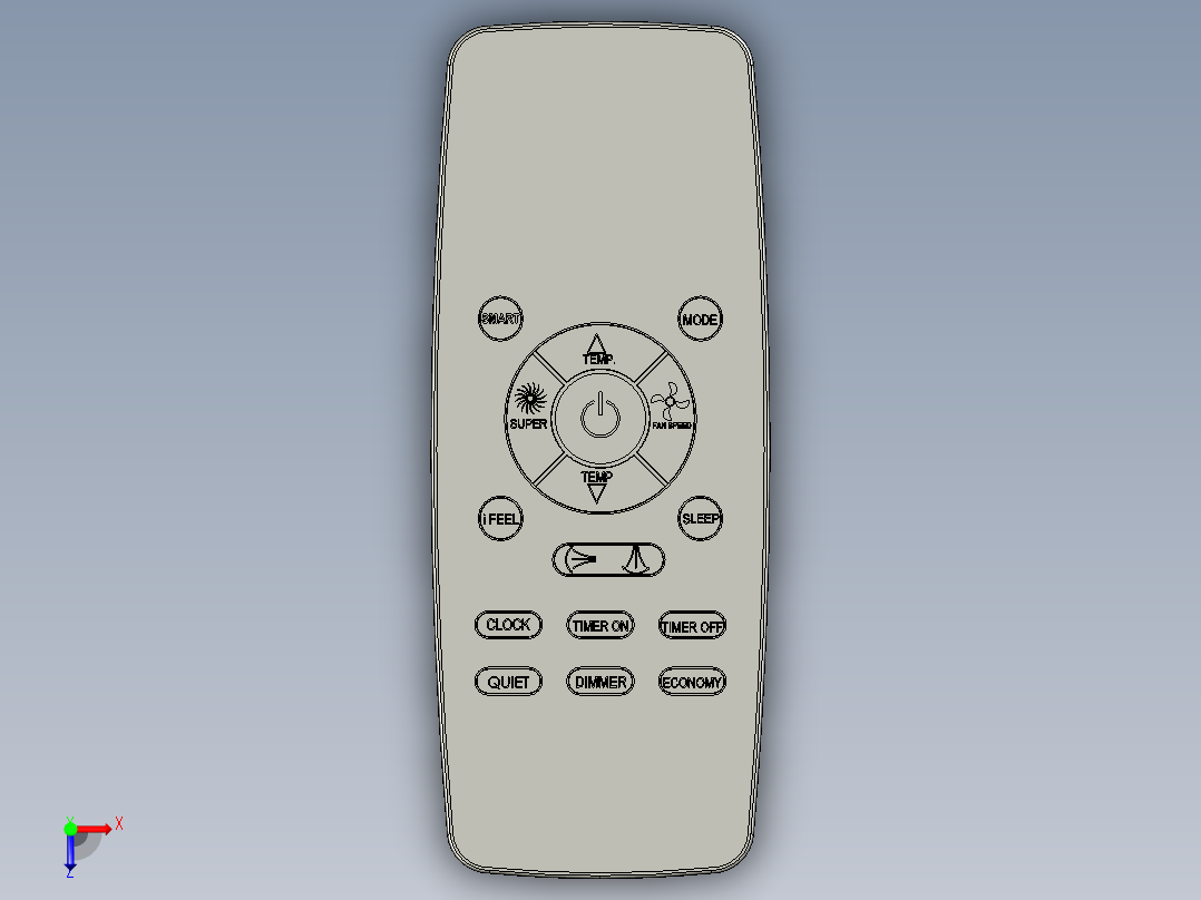 遥控器、遥控板(26)俯视图