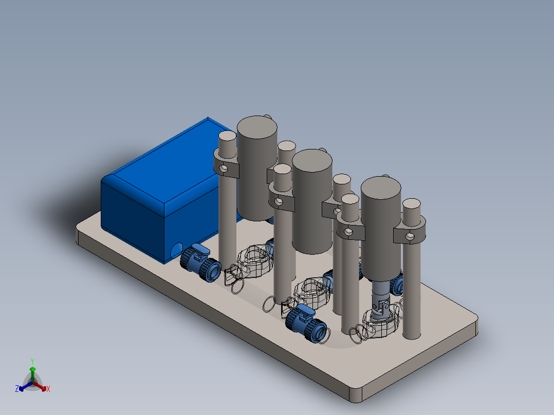 压力容积、模块化生物反应器正等轴测图
