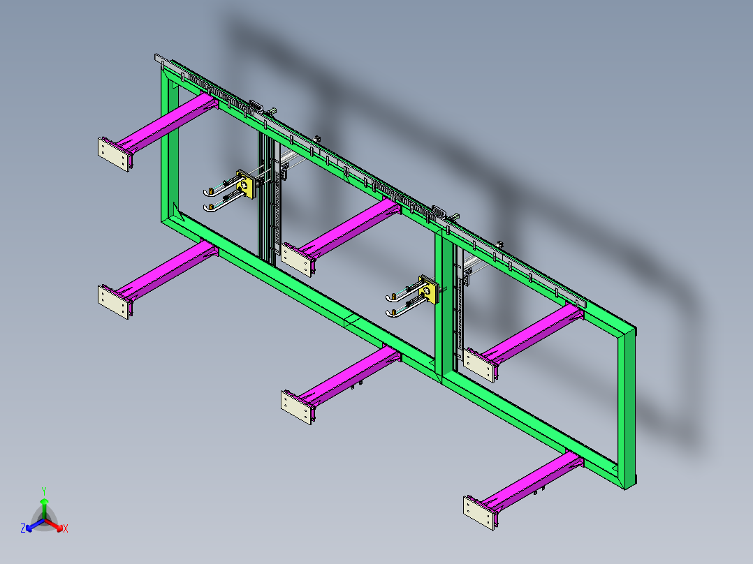双工位桁架案例正等轴测图