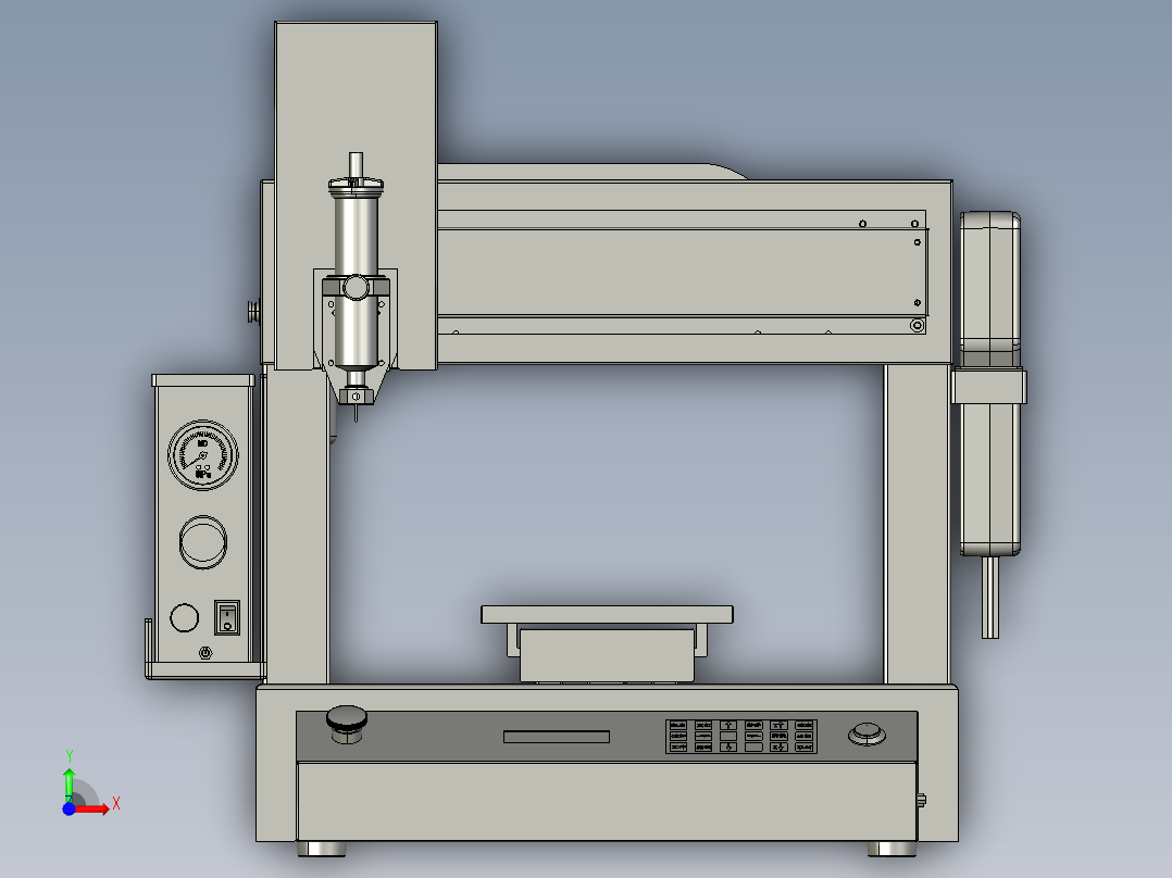 桌面式三轴点胶机前视图