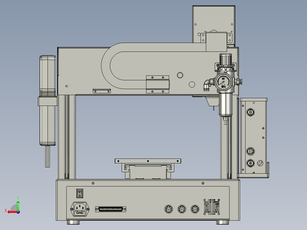 桌面式三轴点胶机后视图