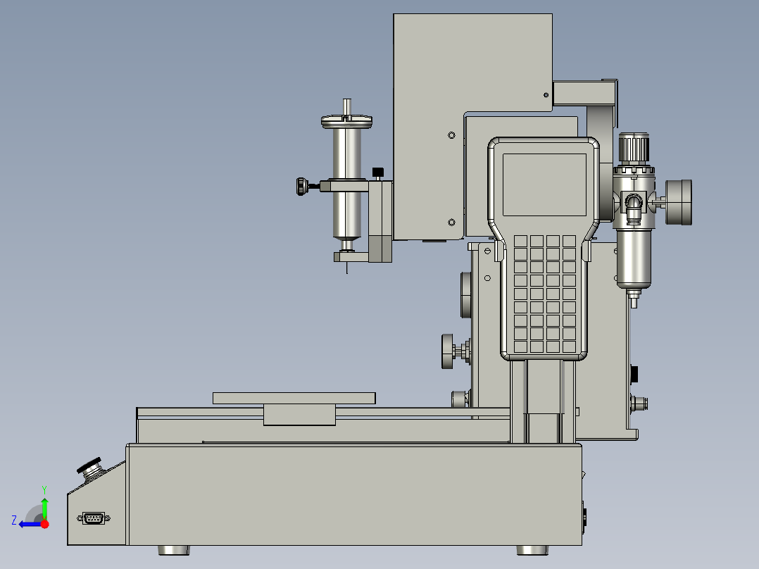 桌面式三轴点胶机右视图