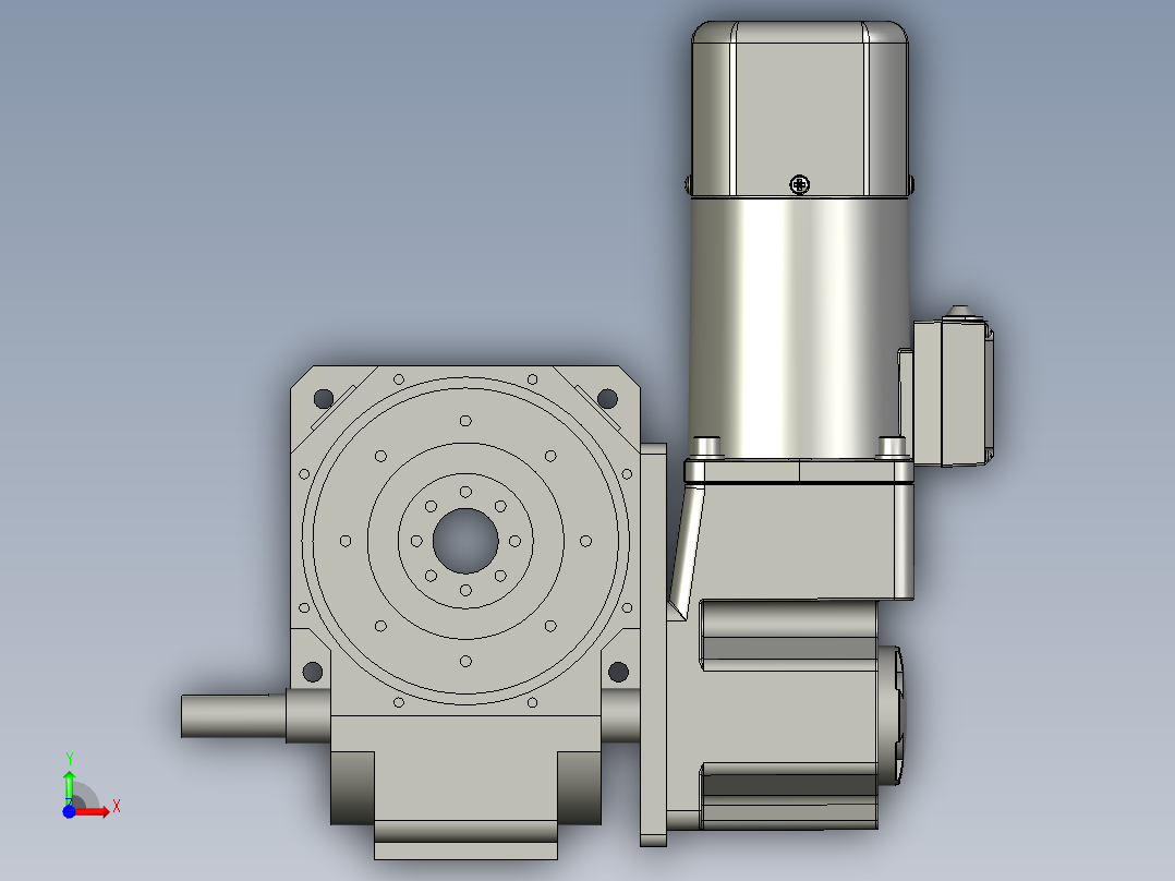 80DT+200W直角中空马达组合横前视图