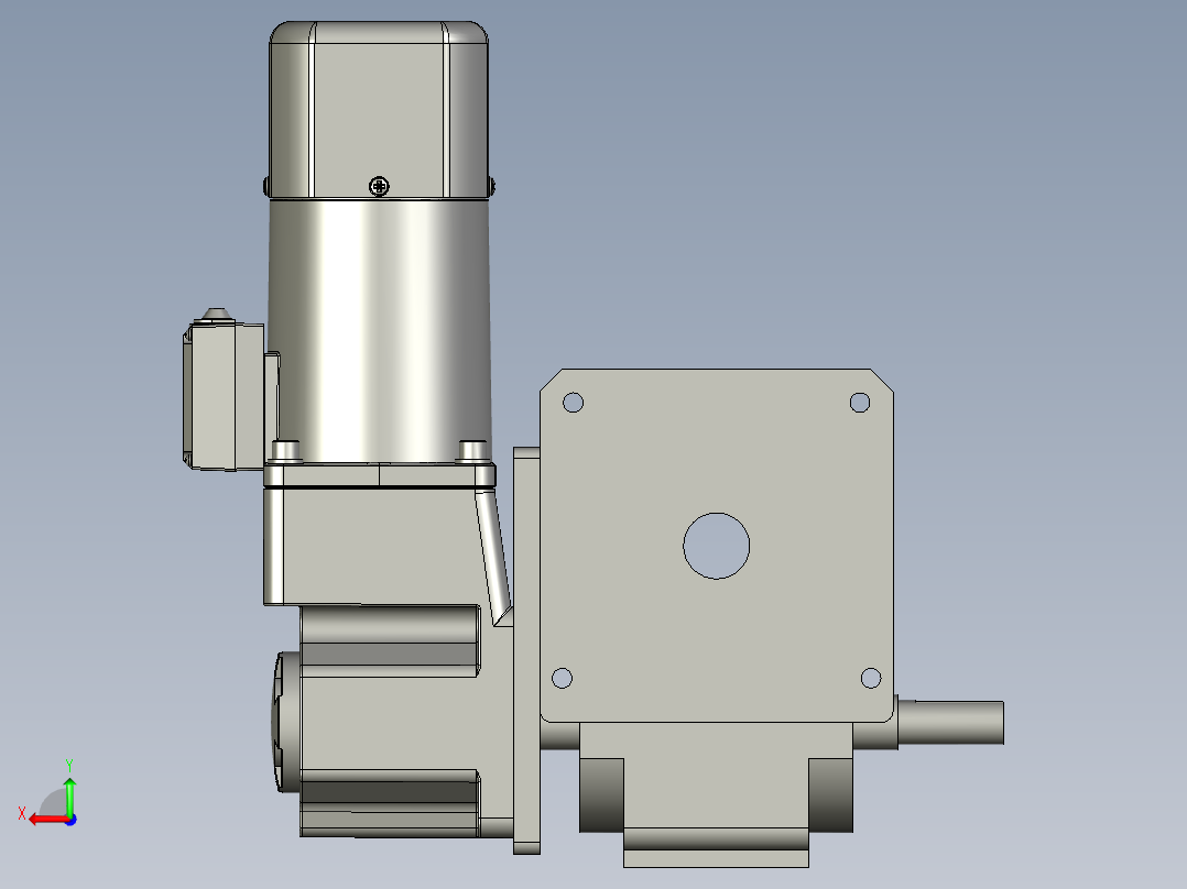 80DT+200W直角中空马达组合横后视图