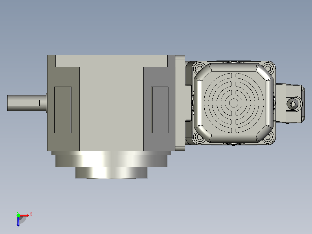 80DT+200W直角中空马达组合横俯视图