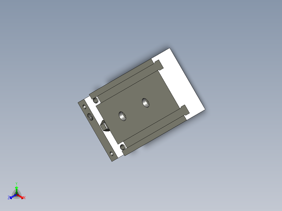 双杆气缸CXSM10-25正等轴测图