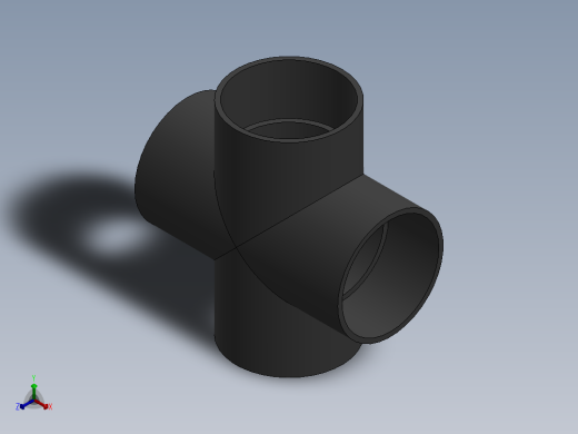 Cross DN350 PN10 U-PVC正等轴测缩略图