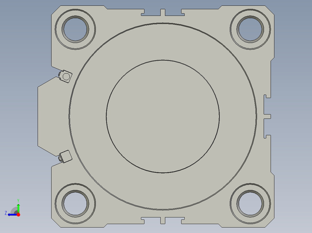 ACQ80x50SB超薄型气缸右视图