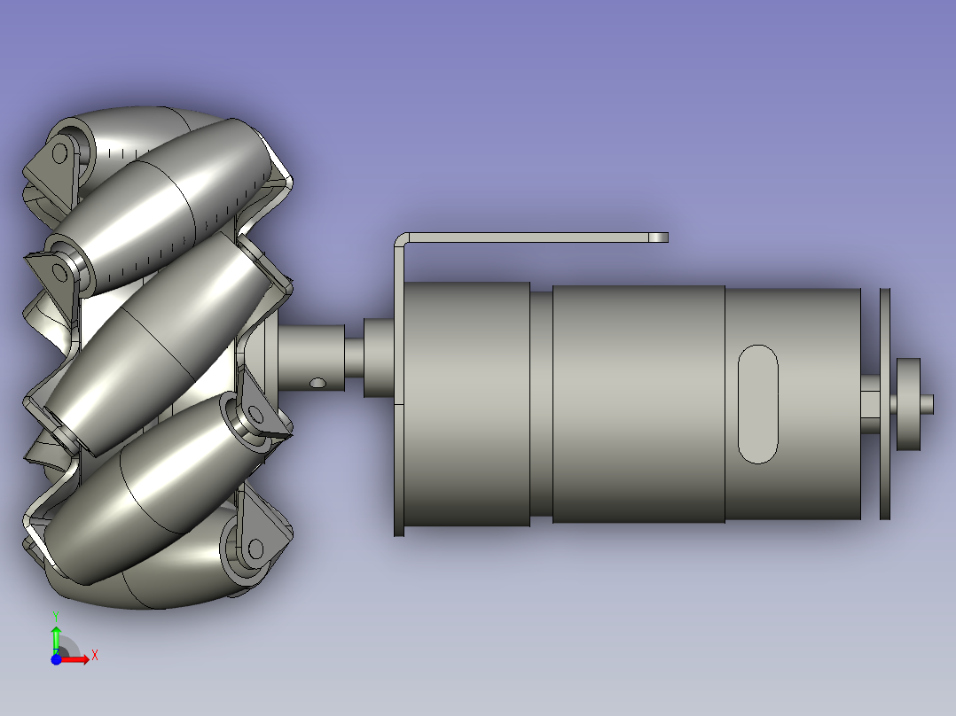 麦轮电机单位前视图