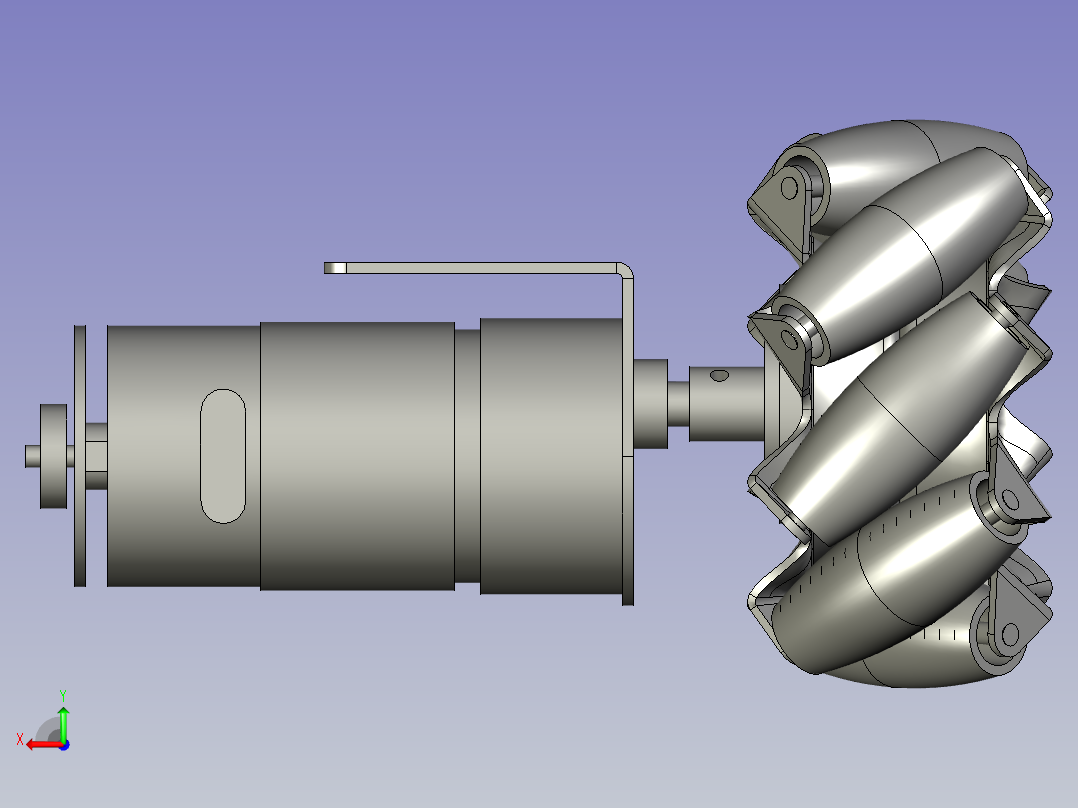 麦轮电机单位后视图