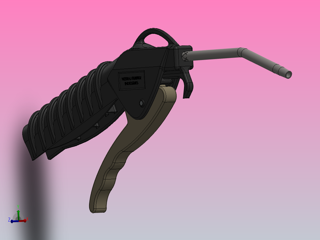 压缩空气气动气枪喷头主视图