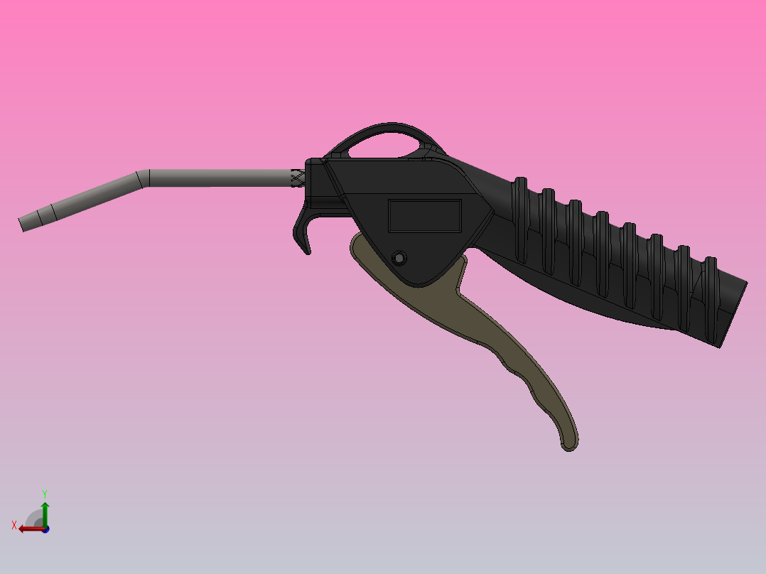 压缩空气气动气枪喷头后视图