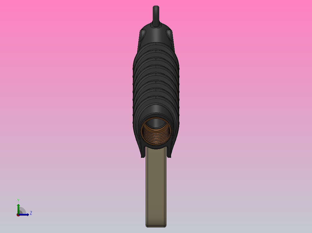 压缩空气气动气枪喷头左视图