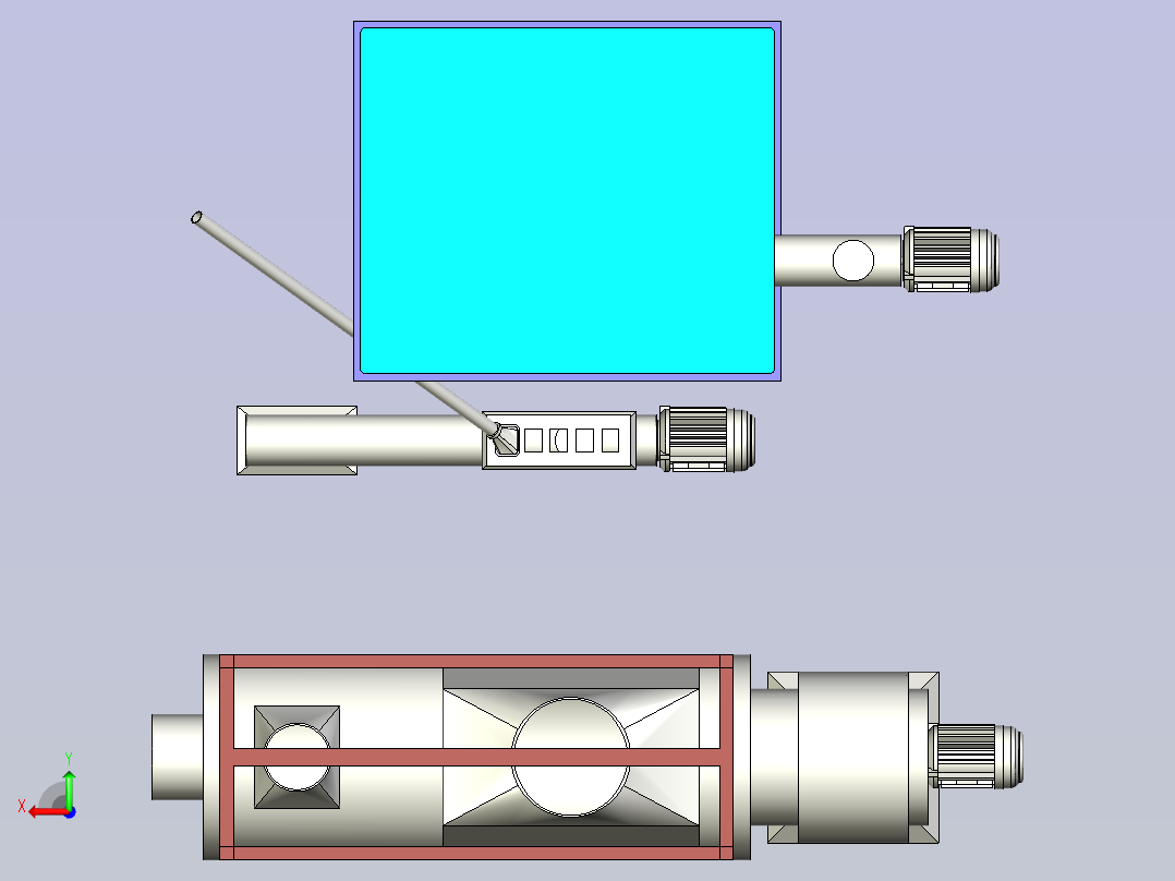 稻米加工机舂米机3D模型后视图