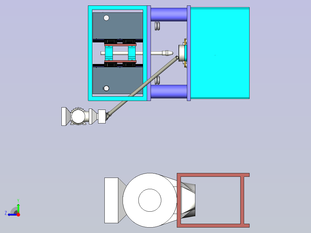稻米加工机舂米机3D模型右视图