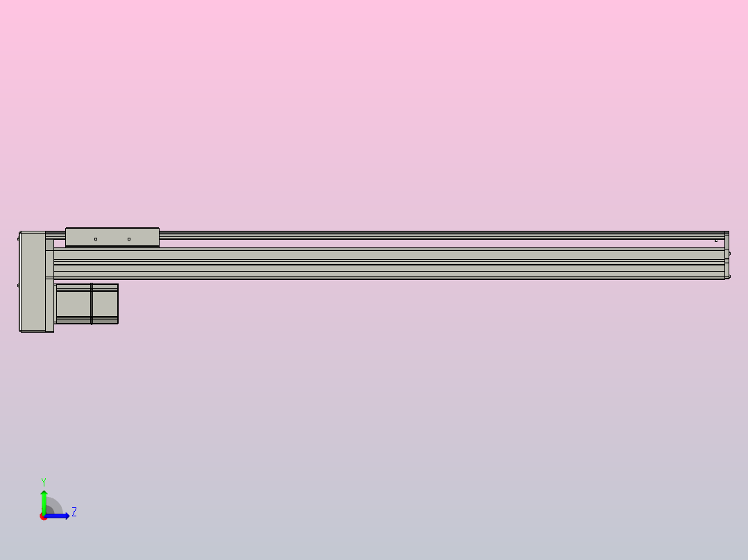 SYS14-800-BM-200W滚珠花健、支撑座、滚珠丝杠、交叉导轨、直线模组.STEP左视图