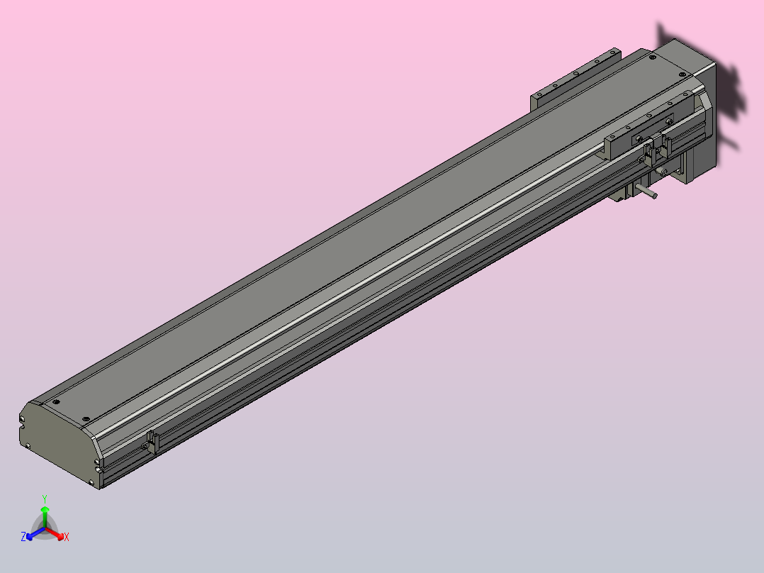SYS14-800-BM-200W滚珠花健、支撑座、滚珠丝杠、交叉导轨、直线模组.STEP正等轴测图