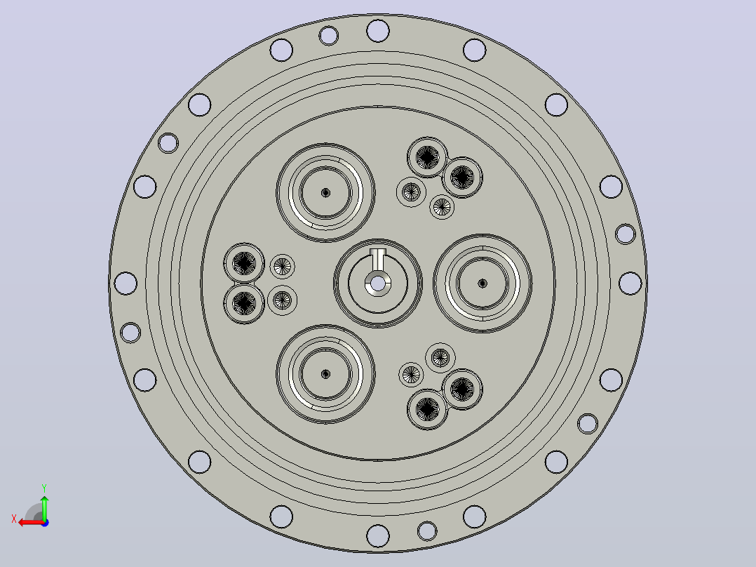 RV减速器常规产品外形图ZD-320BX-   -RVE-B-B-35X65L185-3001#RVE型减速器B-B-35X65后视图