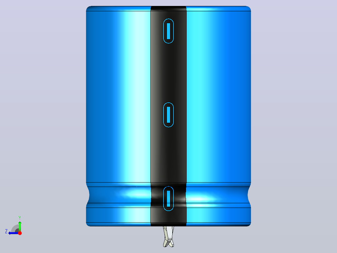 30 x40蓝黑底片电解电容器右视图