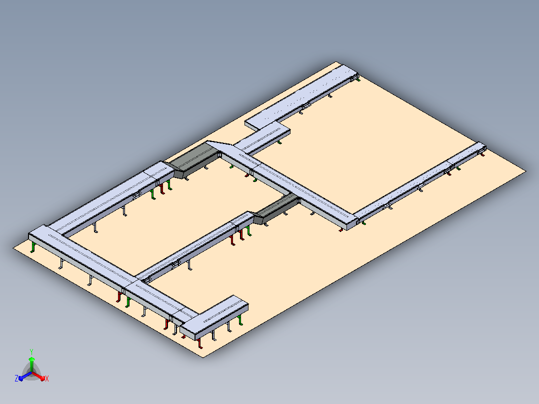 电缆桥架正等轴测图