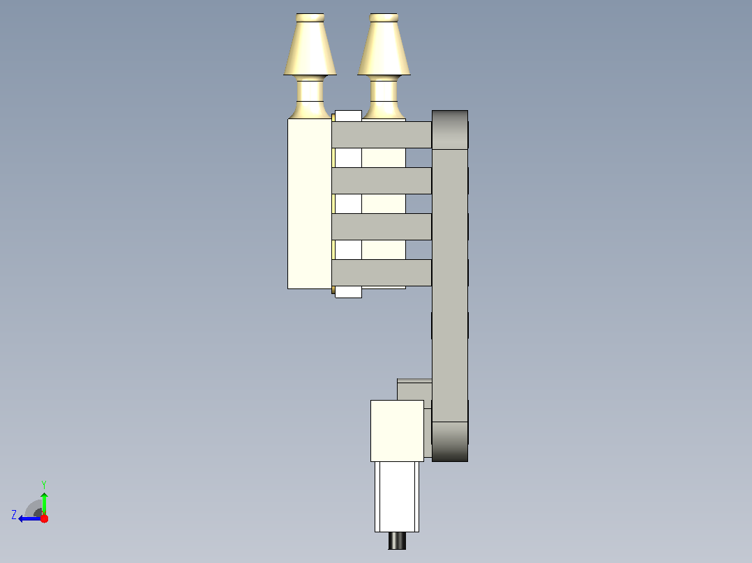 配备MS4525DO压力传感器、4-6 V电源和I2C输出的数字空速传感器模块右视图