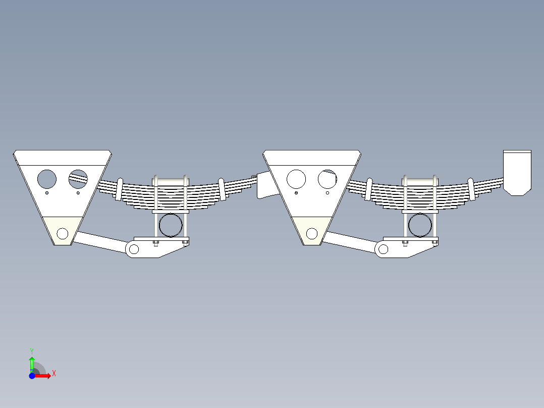 Henred Fruehauf F悬挂支架3D数模图纸 Solidworks设计 附IGS x_t前视图