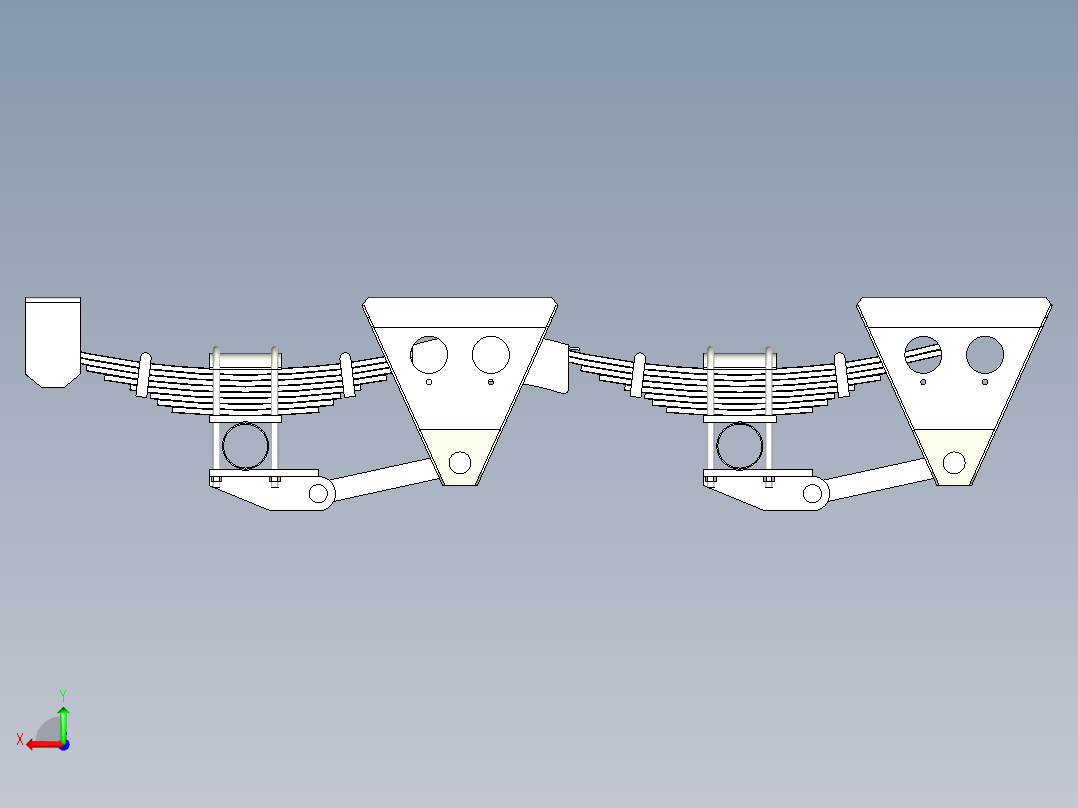 Henred Fruehauf F悬挂支架3D数模图纸 Solidworks设计 附IGS x_t后视图