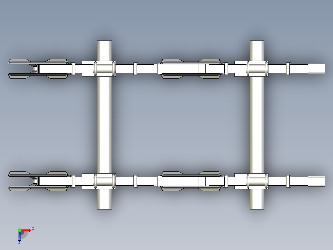 Henred Fruehauf F悬挂支架3D数模图纸 Solidworks设计 附IGS x_t俯视图