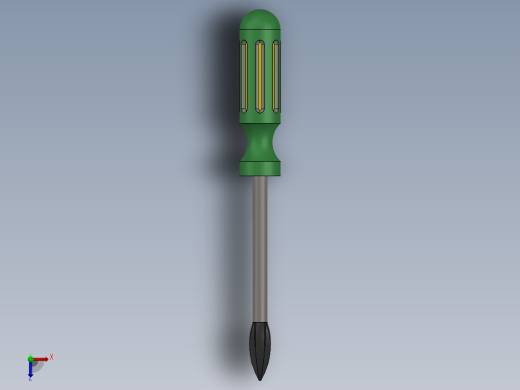 螺丝刀模型3D模型俯视缩略图