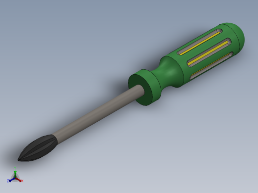螺丝刀模型3D模型正等轴测缩略图