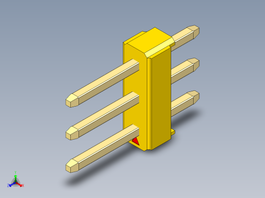 彩色公头100mil（2.54mm）系列-DS1021_yellow_3x01p_100mil_Type1_rev1.0