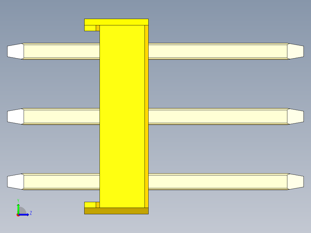 彩色公头100mil（2.54mm）系列-DS1021_yellow_3x01p_100mil_Type1_rev1.0左视图