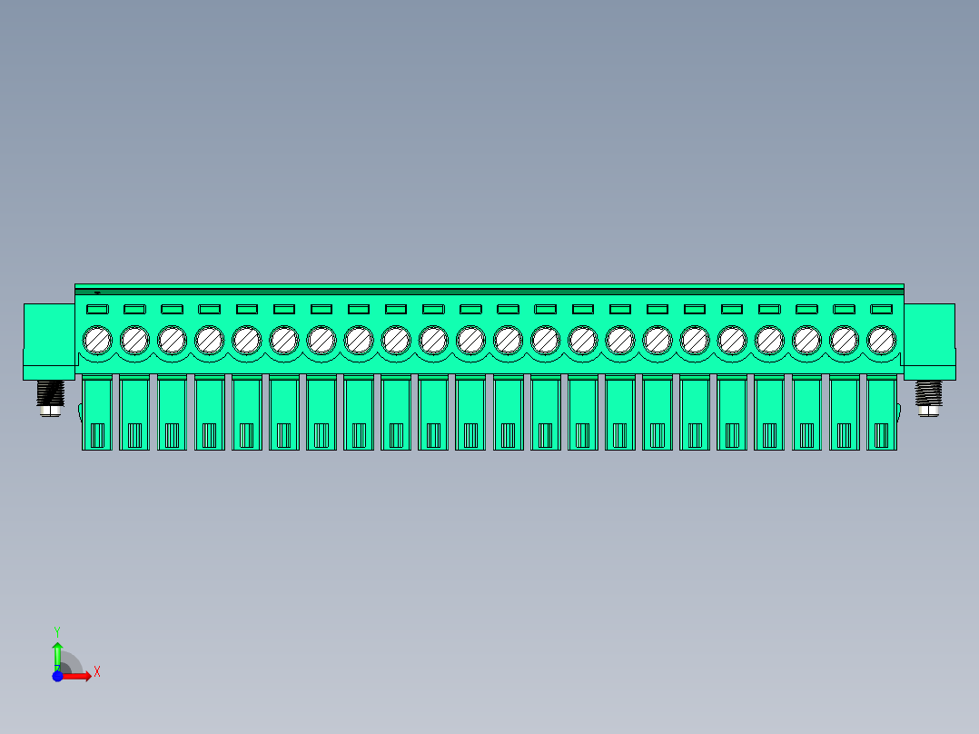 DEGSON 15EDG（公头） 3.5mm 螺钉锁紧，插拔式接线端子 FullPack-15EDGKM-3.5-22P-14-00AH前视图