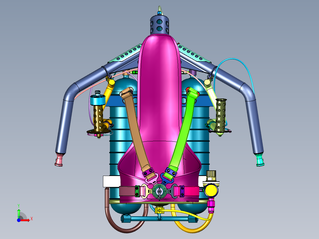 突击队员装备喷气背包前视图