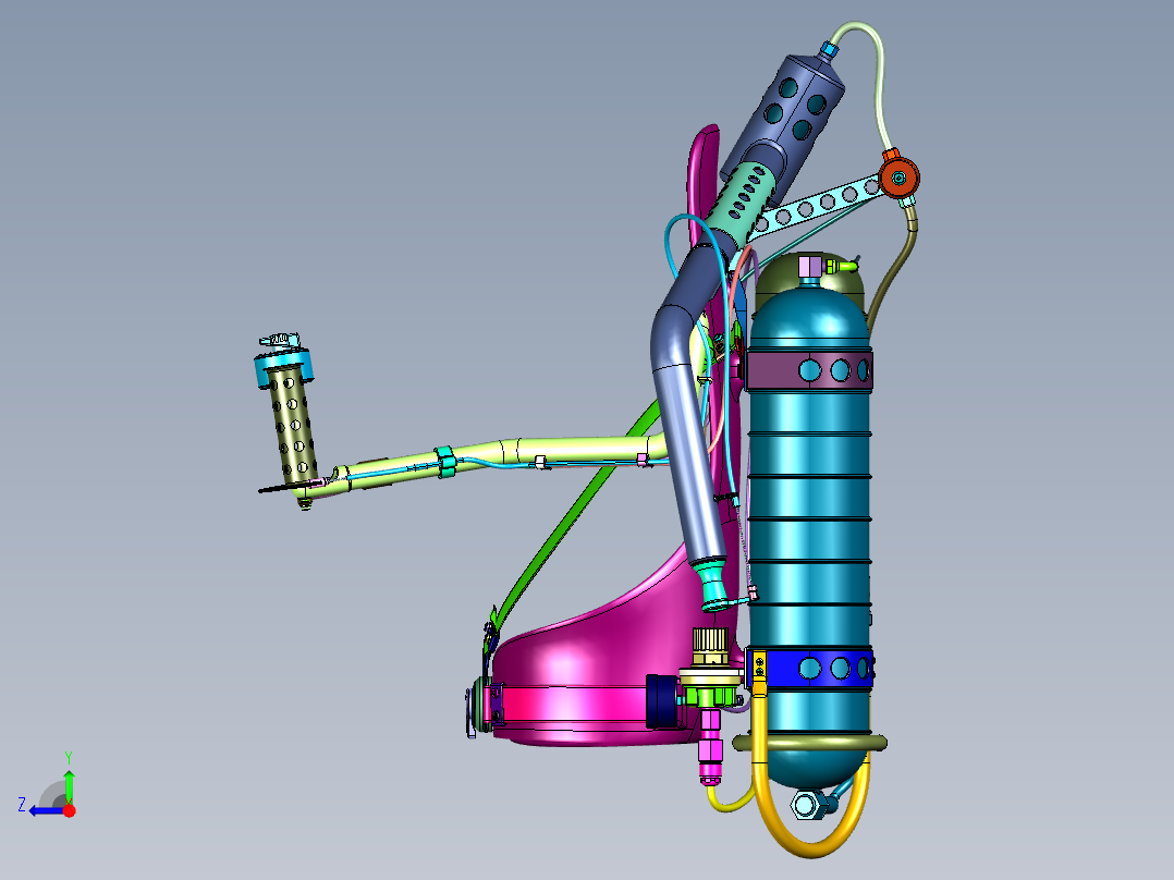 突击队员装备喷气背包右视图