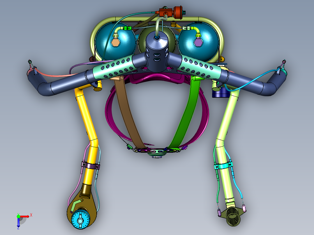 突击队员装备喷气背包俯视图