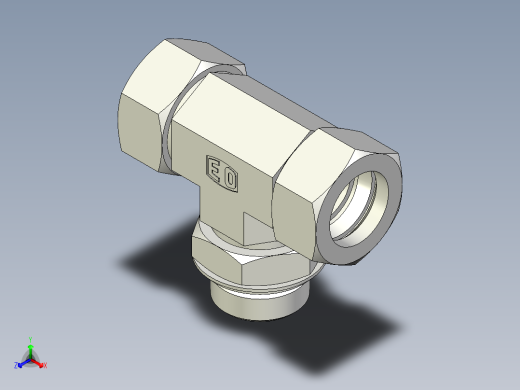 卡套式工业通用硬管接头EO_Adjustable_locknut_branch_tee_TEE28LRCF