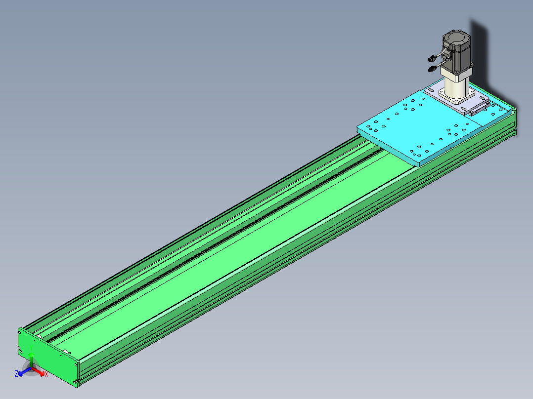 东锦齿条传动DH270G-L167-S1500-BU-减速机+750W.STEP正等轴测图