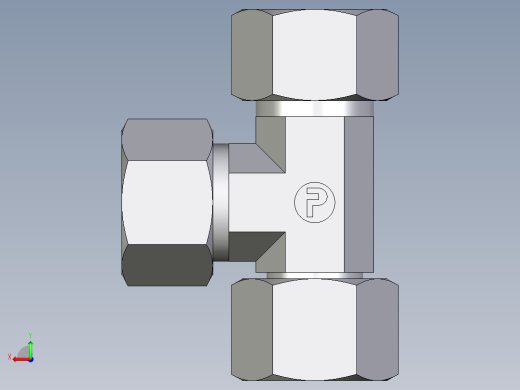 卡套式工业通用硬管接头EO_Swivel_nut_run_tee_EL15ZL71后视缩略图