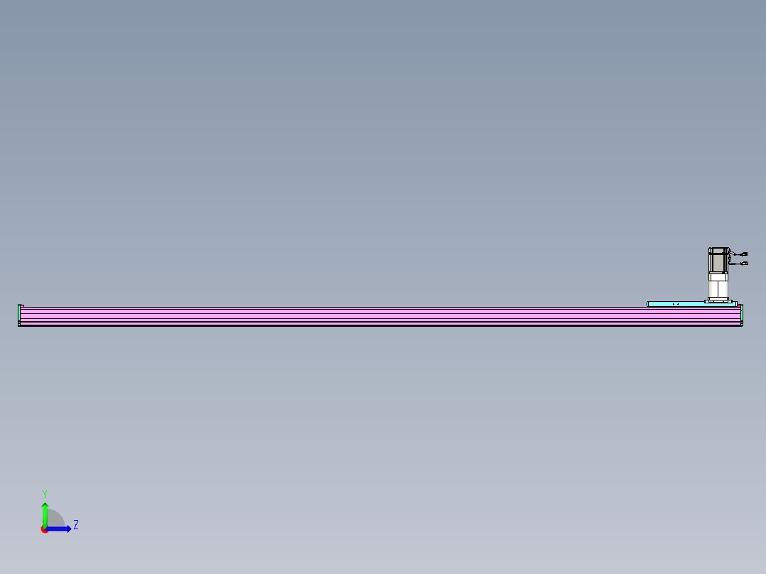 东锦齿条传动DH210G-L167-S2650-BU-减速机+P750W左视图